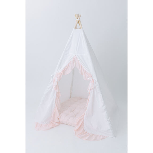 Eliza Ruffled Play Tent, White/Blush - Play Tents - 9