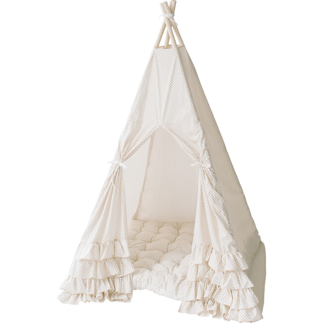 Colette Play Tent, Cream Swiss Dot - Play Tents - 4