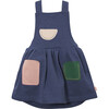 Apron Dress, Blue - Dresses - 1 - thumbnail