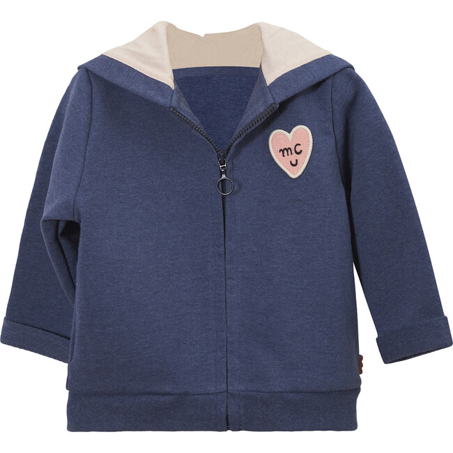 Zipped Hoodie, Blue
