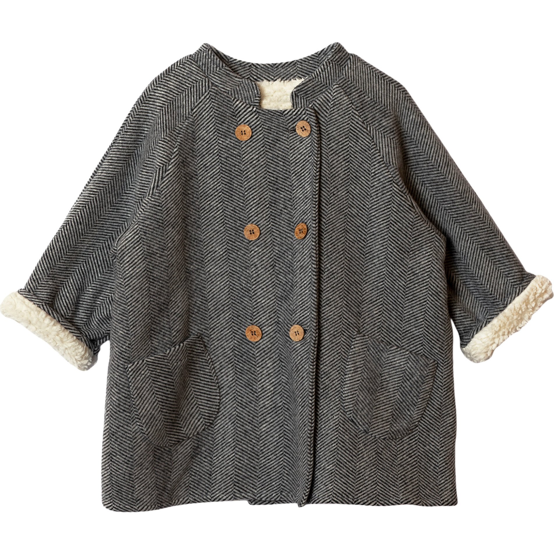 Coat, Grey - Jackets - 1