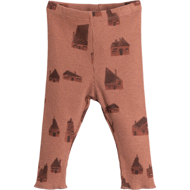 Knit Printed Pants, Terra Cotta - Pants - 1