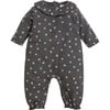 Polka Dot Jumpsuit, Black and Purple - Rompers - 1 - thumbnail