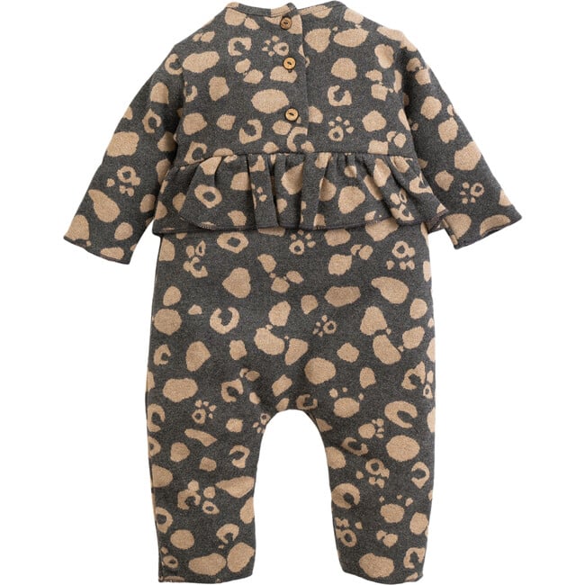 Spotted Ruffle Jumpsuit, Black and Brown - Rompers - 2