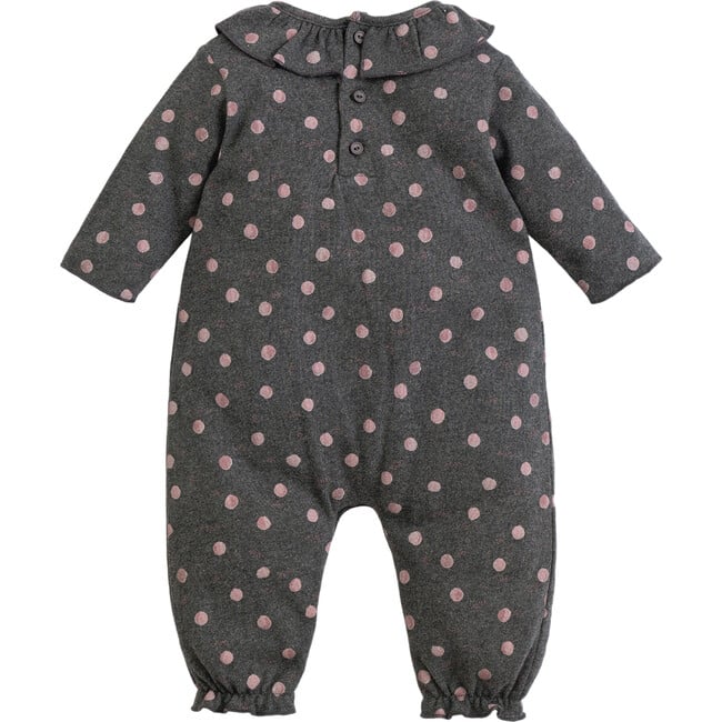 Polka Dot Jumpsuit, Black and Purple - Rompers - 2