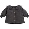 Collared Blouse, Black - Blouses - 1 - thumbnail