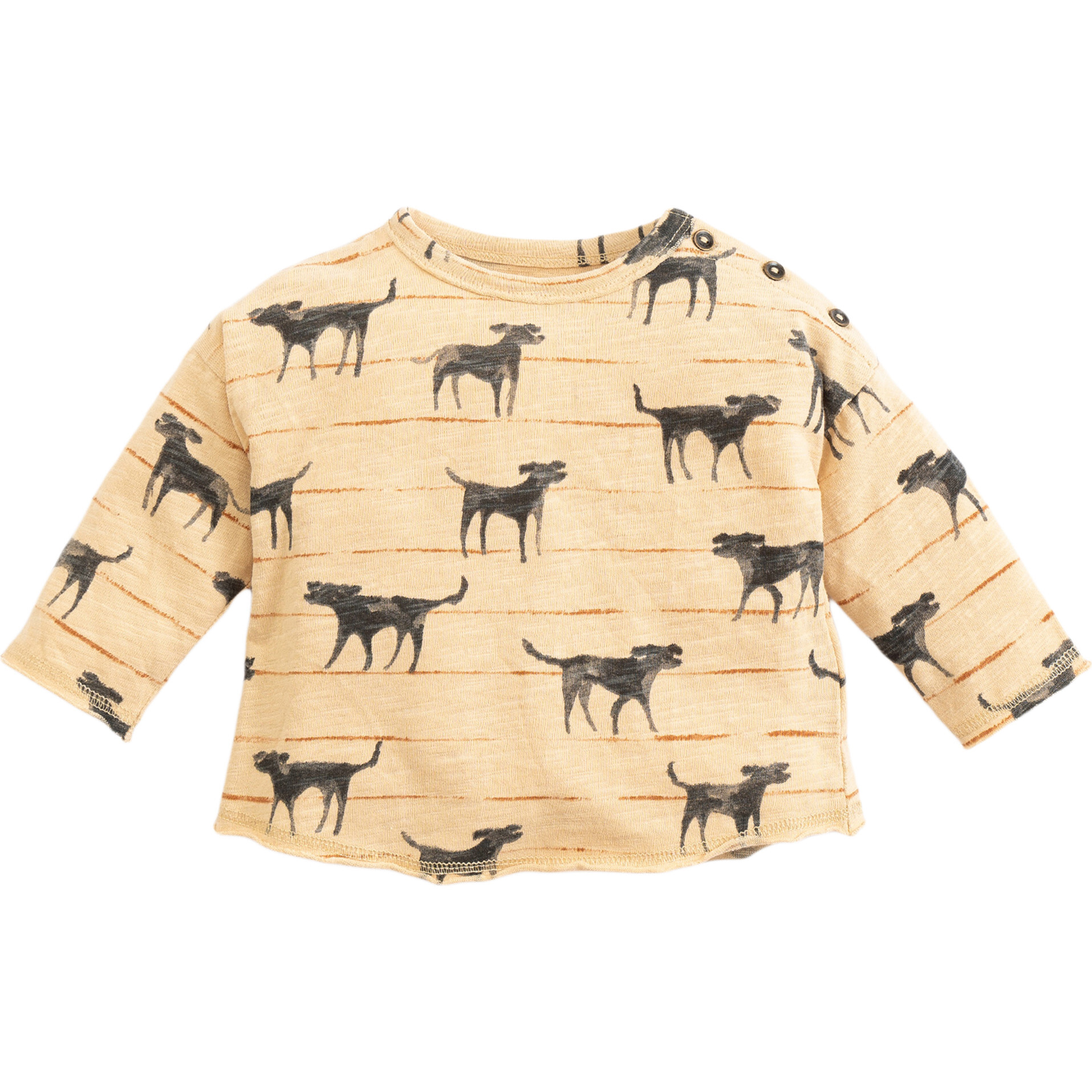 Dog Printed Shirt, Yellow - Shirts - 1