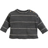 Long Sleeved Shirt, Grey Stripes - Shirts - 1 - thumbnail