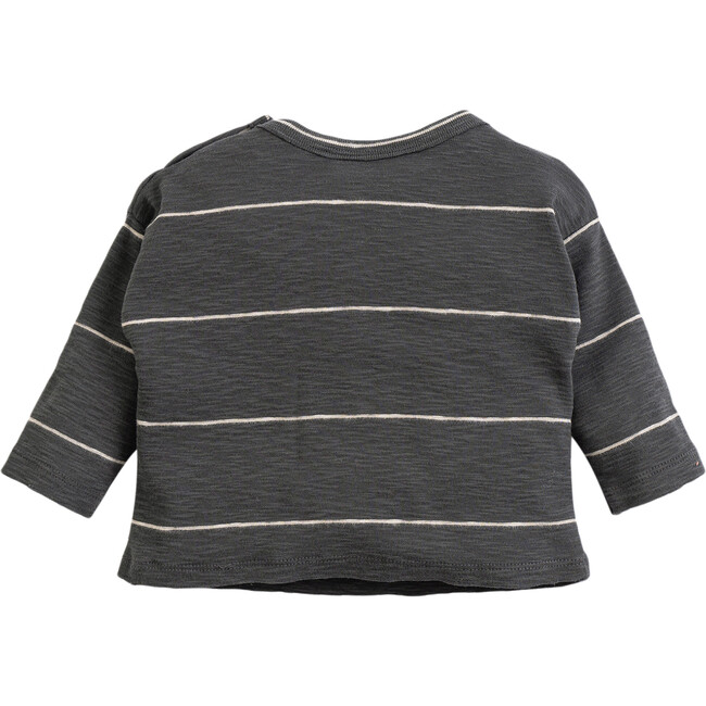 Long Sleeved Shirt, Grey Stripes - Shirts - 2