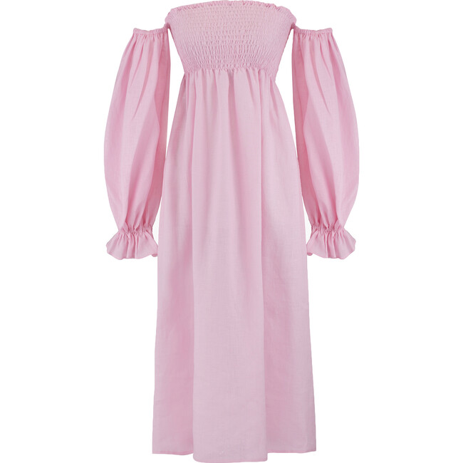 *Exclusive* Women's Atlanta Linen Dress, Pink - Dresses - 1