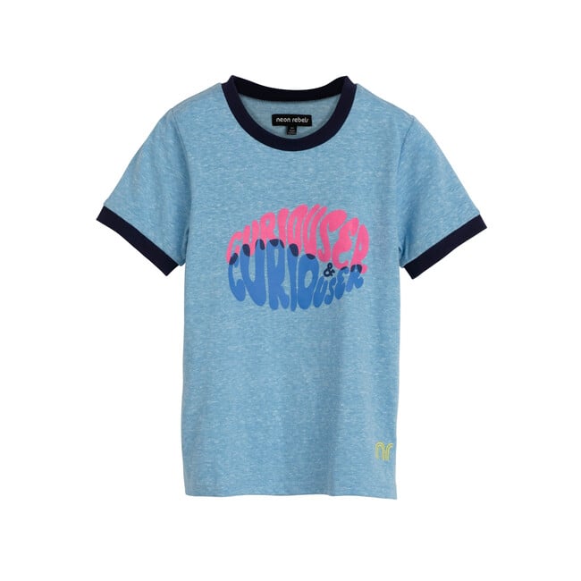 Domino Slub Ringer Tee, Bright Blue - Shirts - 1