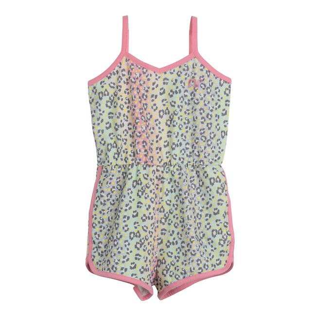 Debbie Jersey Romper, Rainbow Ombre Leopard - Rompers - 1