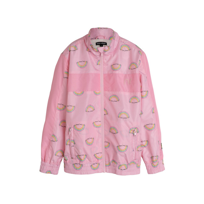Stevie Track Jacket, Pink Salt Rainbow - Jackets - 1