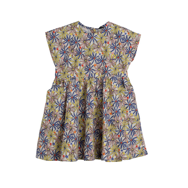 Zadie Skater Poplin Dress, Firework Flower - Dresses - 1