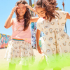 Zadie Skater Poplin Dress, Marshmallow Rainbow - Dresses - 4