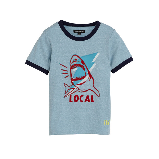 Domino Slub Ringer Tee, Xenon Blue - Tees - 1