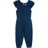 Baby Ruffle Jumpsuit, Indigo - Rompers - 1 - thumbnail