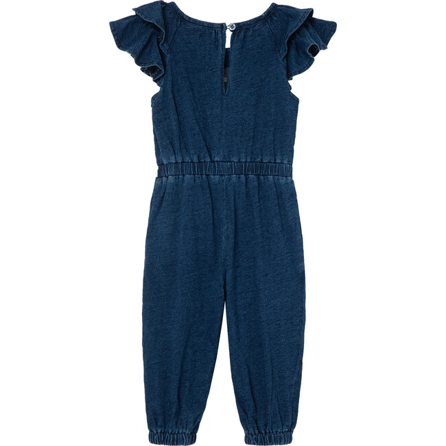 Baby Ruffle Jumpsuit, Indigo - Rompers - 2