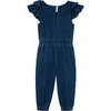 Baby Ruffle Jumpsuit, Indigo - Rompers - 2