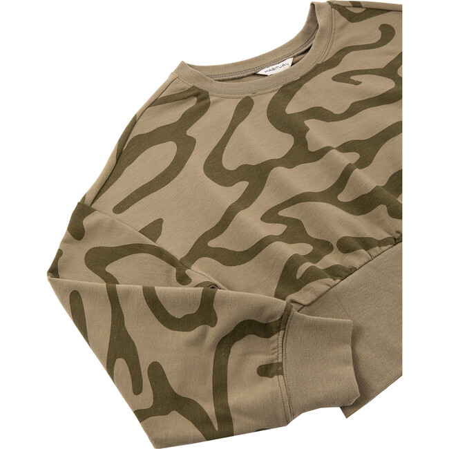 Crop Top Athleisure Pant Set, Olive - Two Pieces - 3