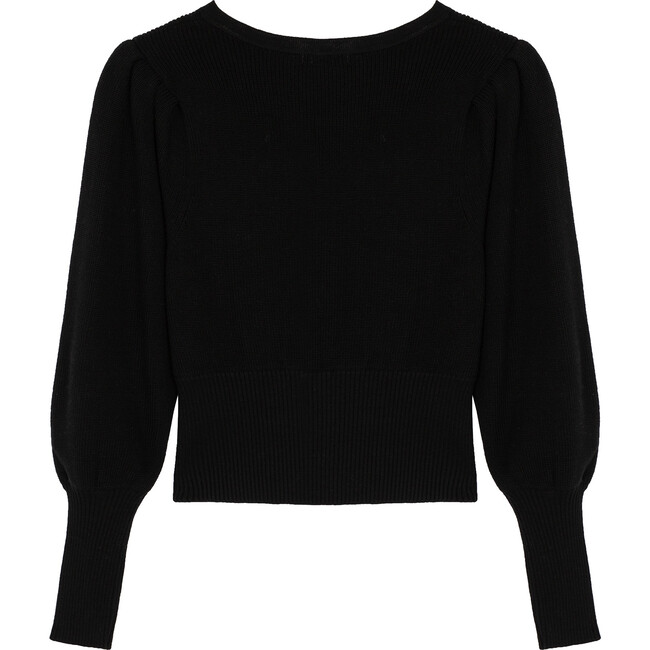 Puff Sleeve Sweater, Black