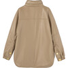 Faux Leather Jacket With Convertible Hood, Khaki - Jackets - 4
