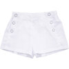 Sailor Button Shorts, White Seersucker - Shorts - 1 - thumbnail