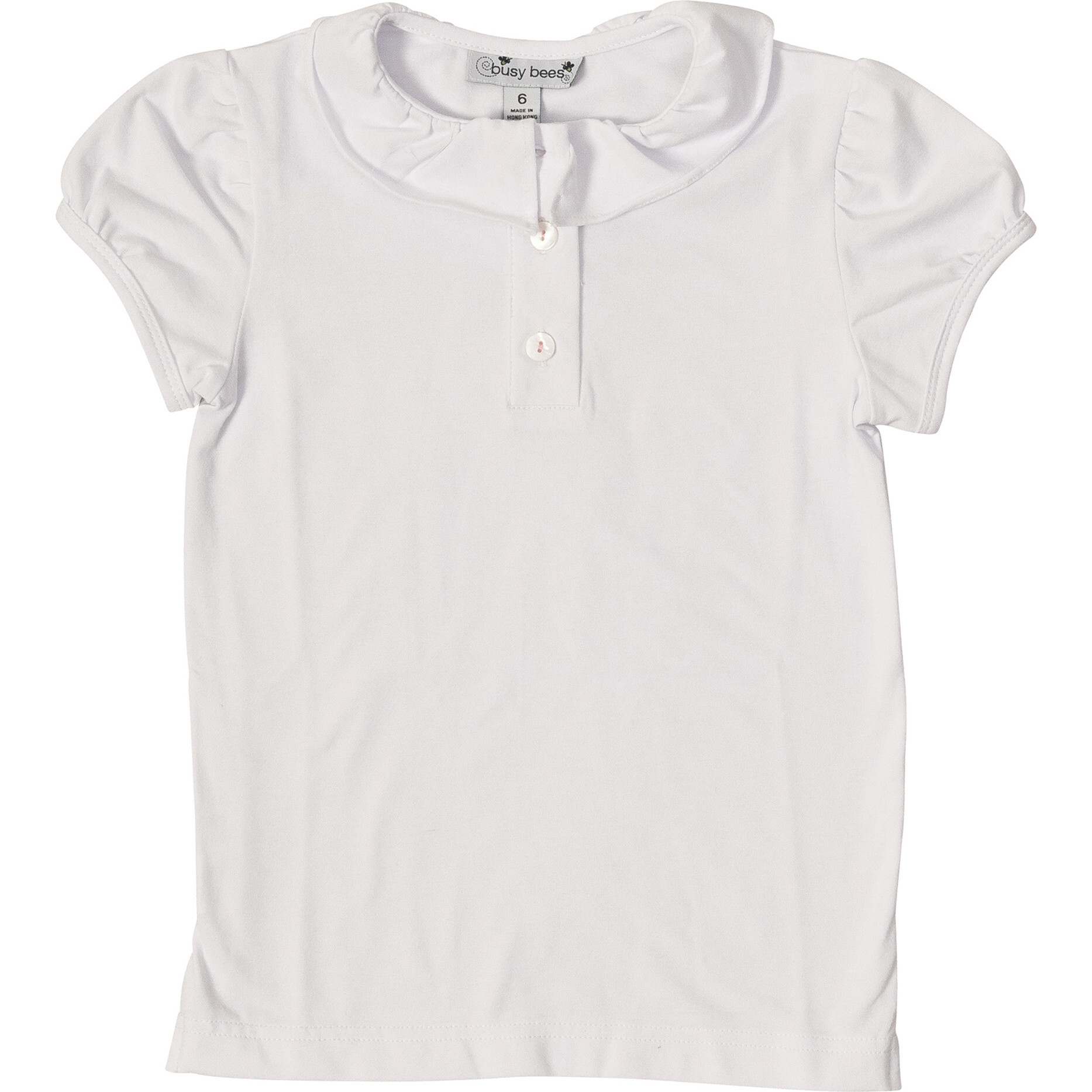 Eliza Ruffle Knit Polo, White - Polo Shirts - 1