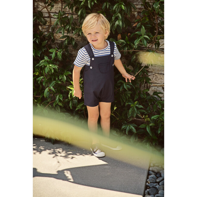 George Infant And Toddler Romper, Navy Cotton Poplin - Rompers - 2
