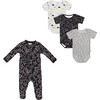 Sleeper + Bodysuit Bundle, Black White & Grey - Pajamas - 1 - thumbnail