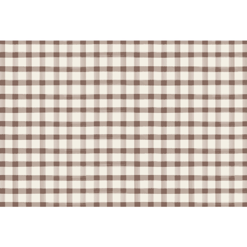 Brown Painted Check Placemat - Paper Goods - 1