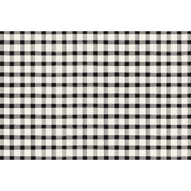 Black Painted Check Placemat - Paper Goods - 1