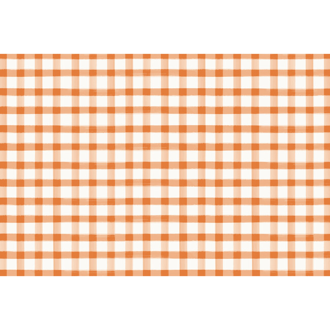 Orange Painted Check Placemat - Paper Goods - 1