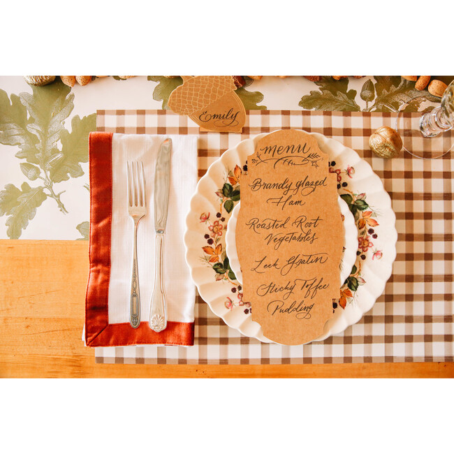 Brown Painted Check Placemat - Paper Goods - 3