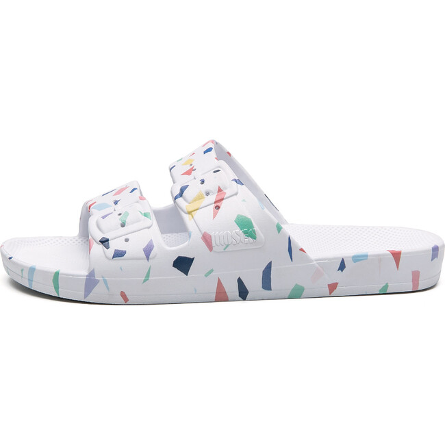 Moses Two Band Slide, Terrazzo White