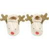 Reindeer Baby Booties, Cream - Booties - 1 - thumbnail