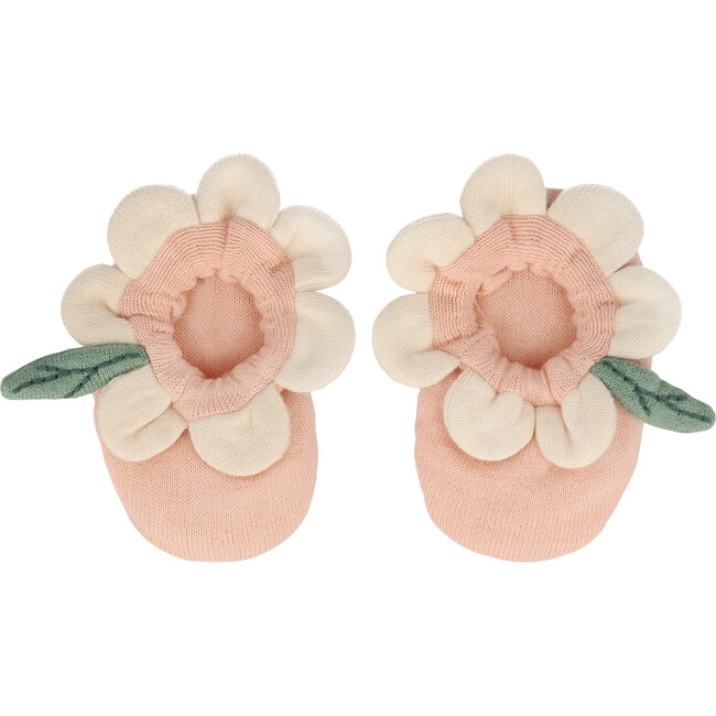 Peach Daisy Baby Booties - Booties - 1