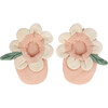 Peach Daisy Baby Booties - Booties - 1 - thumbnail