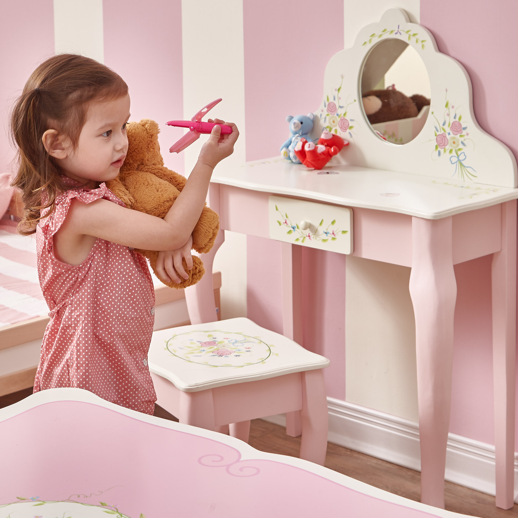 play vanity table with stool set