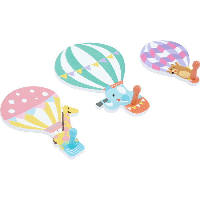 Hot Air Balloons Set of 3 Peg hooks - Accents - 3