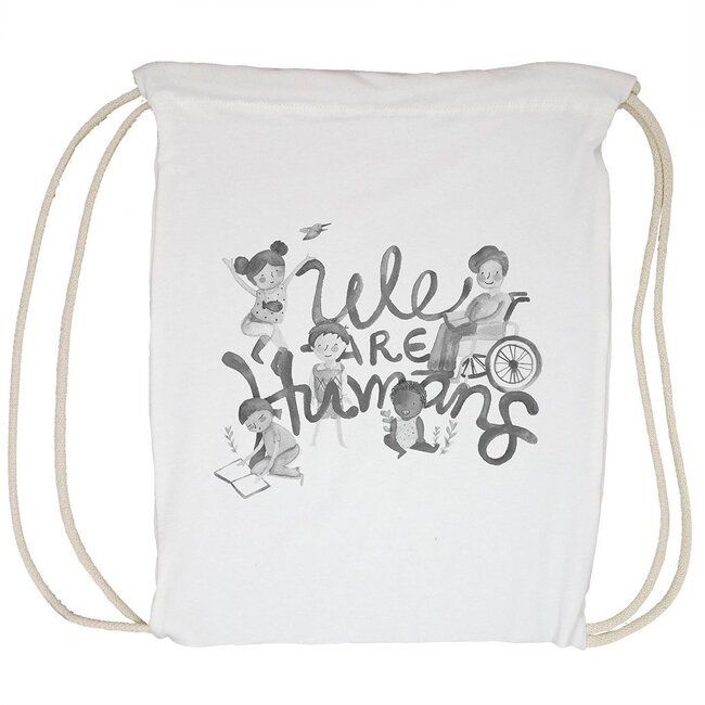 We Are Humans Tote Bag, Cream