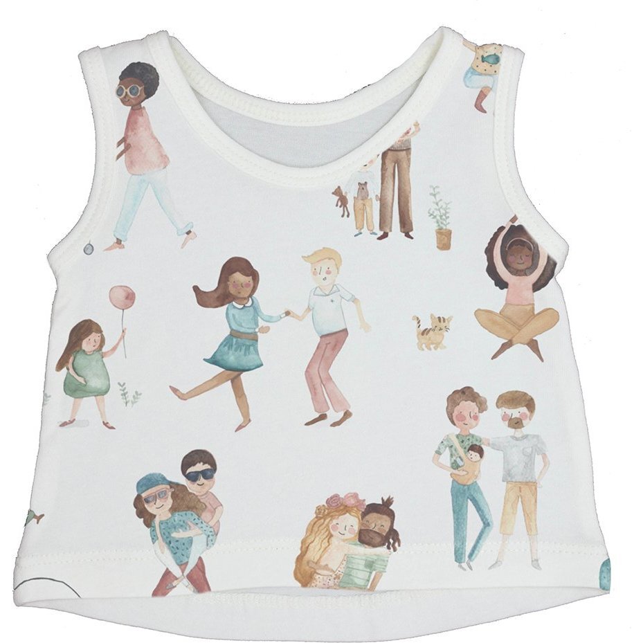 Humans Tank Top, Cream - Tees - 1