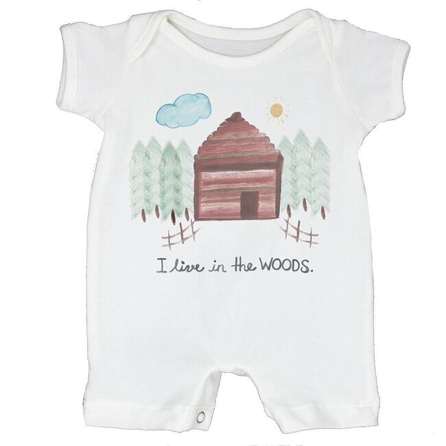 I Live in The Woods Romper, Cream - Rompers - 1