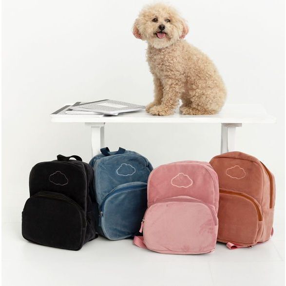 Velour Backpack, Ash - Backpacks - 2