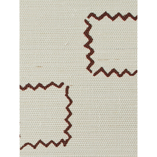 Nathan Turner Zag Squares Grasscloth Wallpaper, Rust - Wallpaper - 3