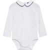 Milo Piped Body Long Sleeve, White - Onesies - 1 - thumbnail