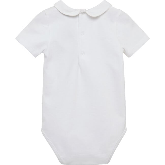 Milo Piped Body, White - Onesies - 2