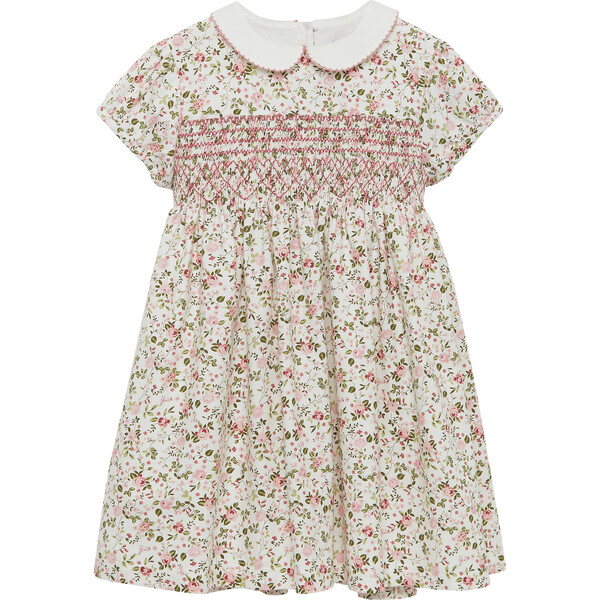 Arabella Smocked Dress, Pink Floral - Trotters London Dresses | Maisonette