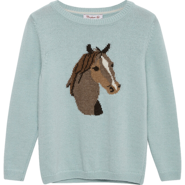 Freya Pony Jumper, Sea Blue - Jumpers - 1