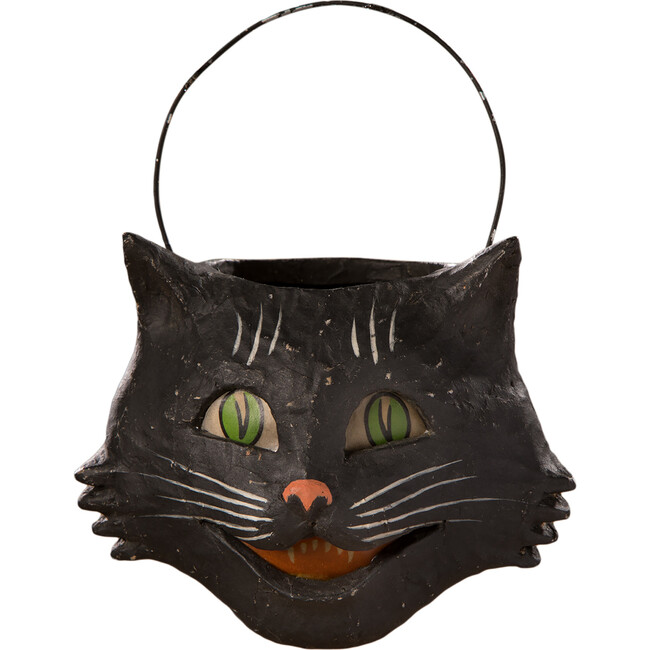 Vintage Happy Cat Bucket, Small